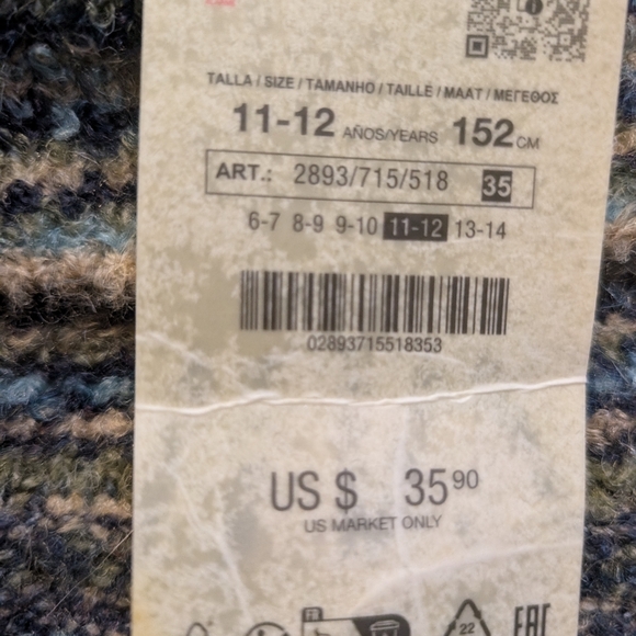 Zara Fringe bottom turtleneck sweater 11-12 years. - Picture 4 of 7